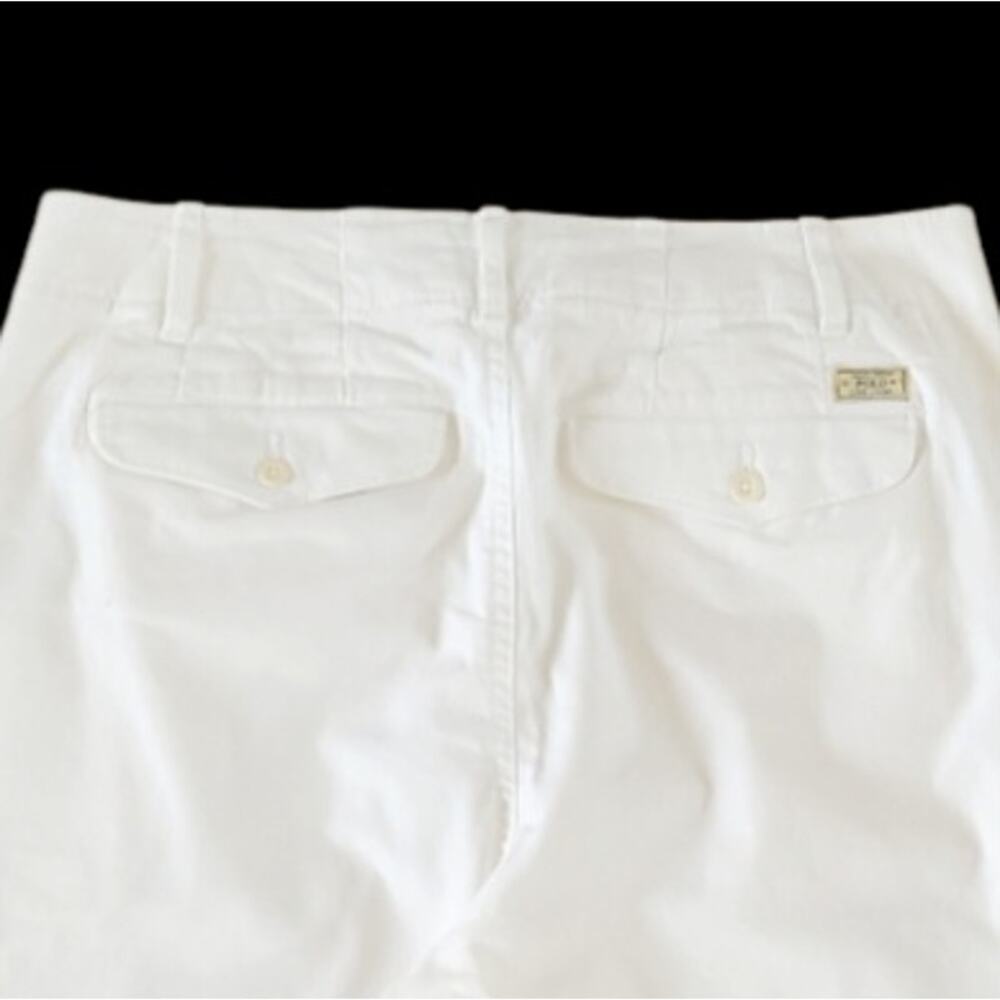 Polo Ralph Lauren Wide Leg Cropped Pants High Rise Ivory Preppy Coastal Sz 8 - Picture 6 of 12